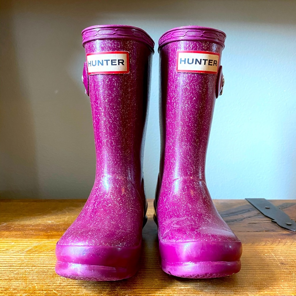 Toddler Purple Glitter Hunter Boots